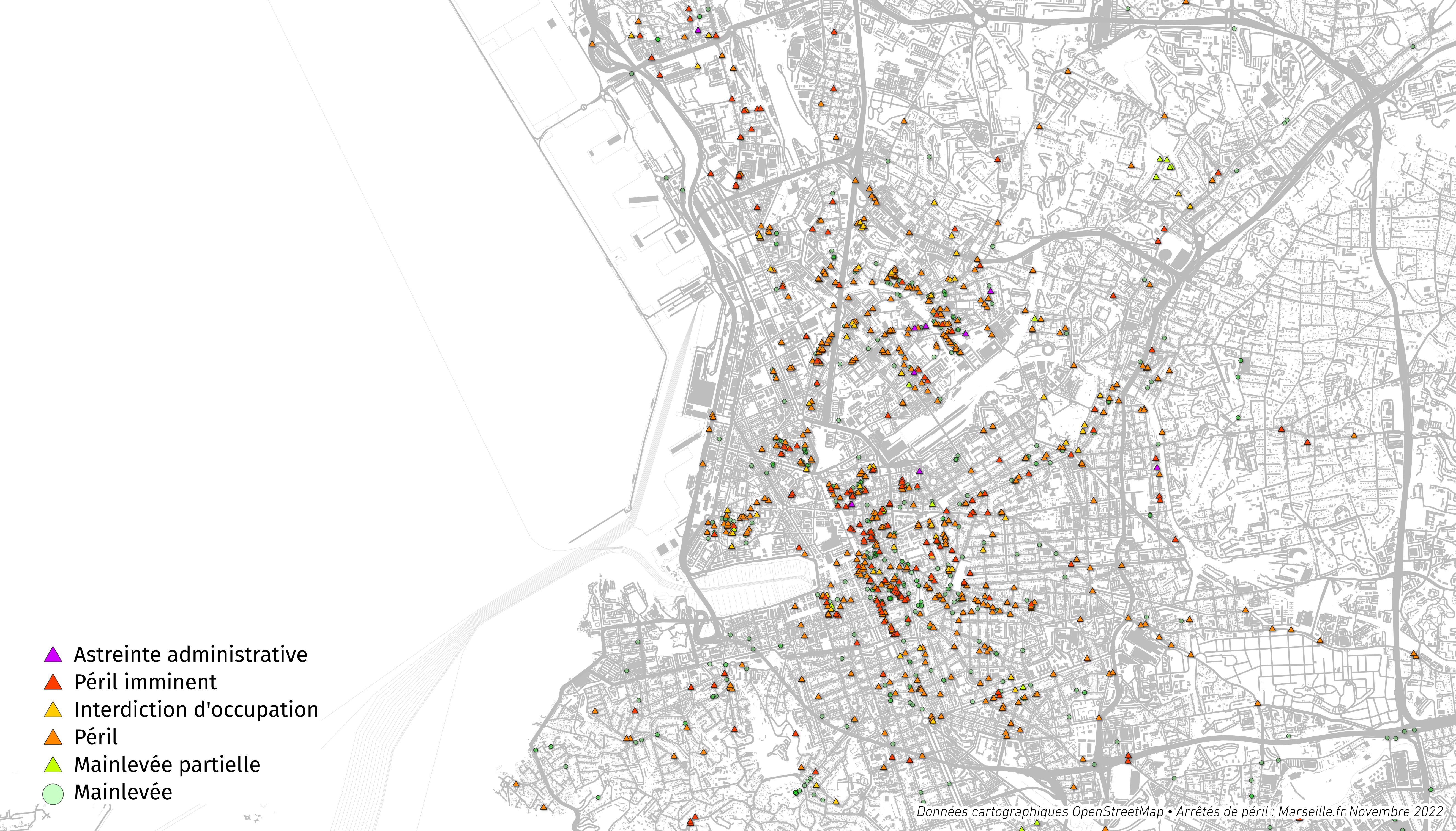 Carte des périls de Marseille-Centre & caméras